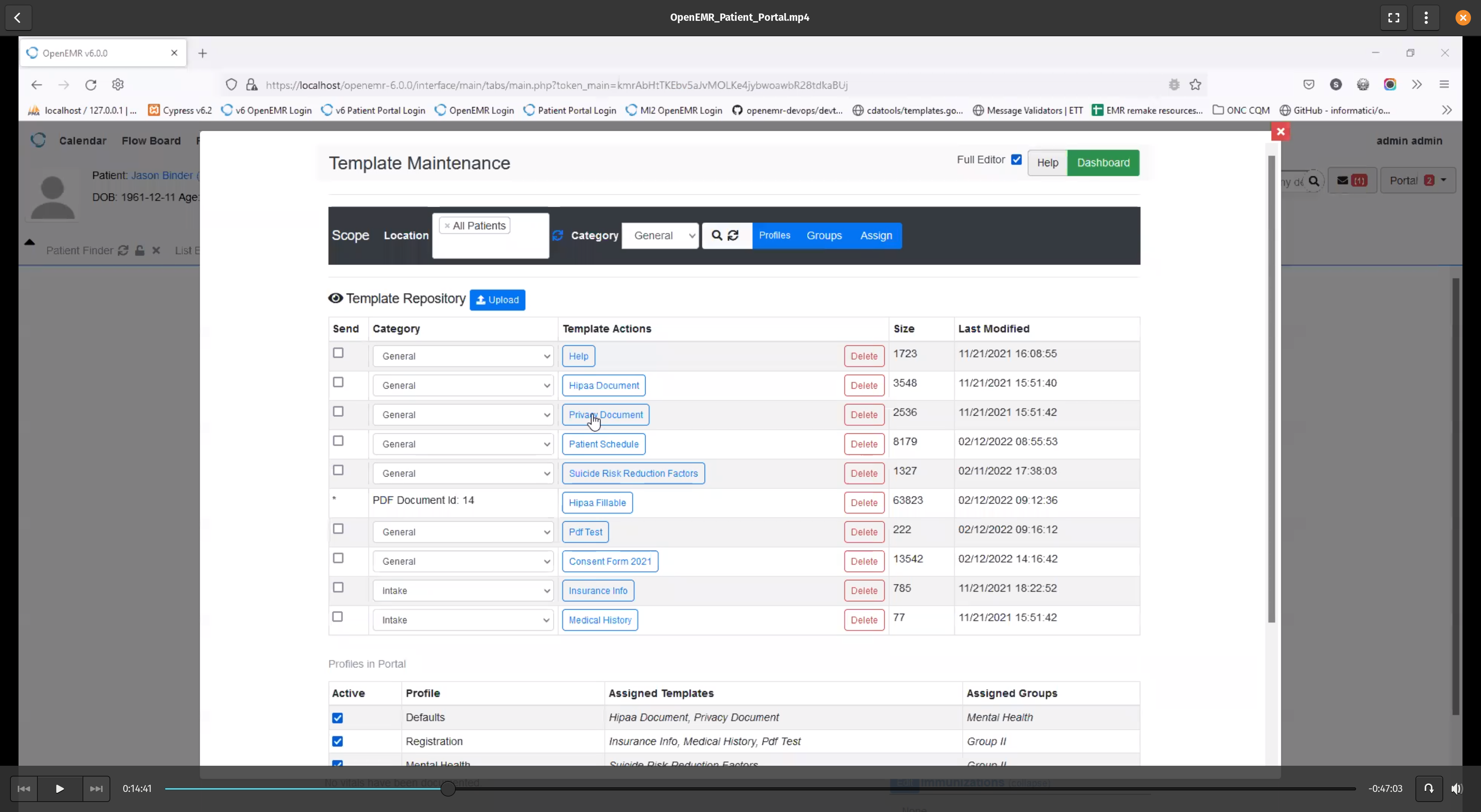 OpenEMR Patient Portal Presentation New Features Patient Form 