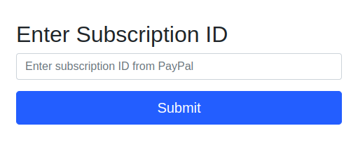 Enter Subscription ID