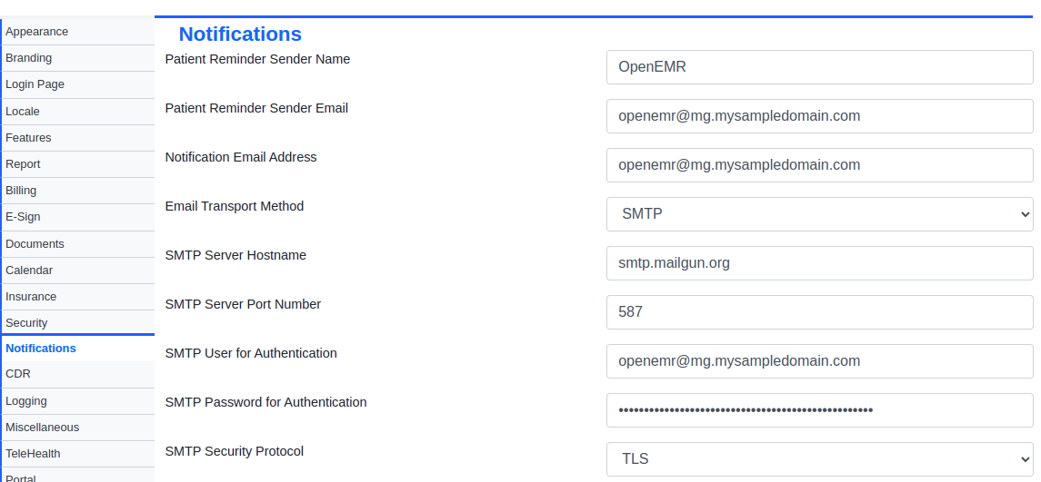 Notification settings configuration screenshot