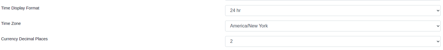 Timezone configuration screenshot