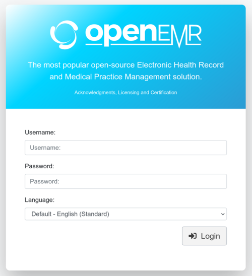 Log into OpenEMR